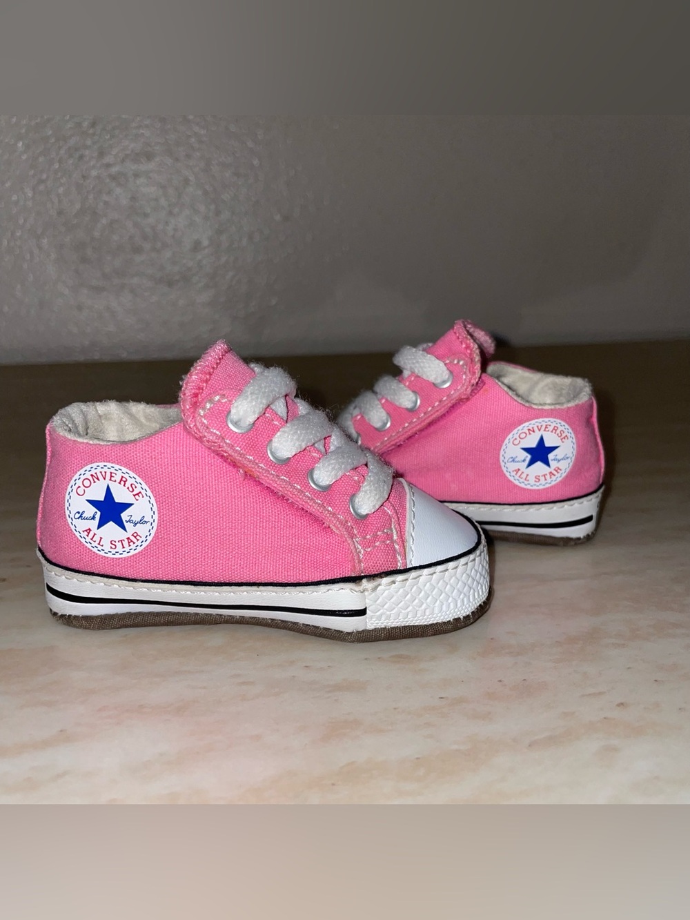 Baby Girl Size 1 Pink Converse Crib Shoes